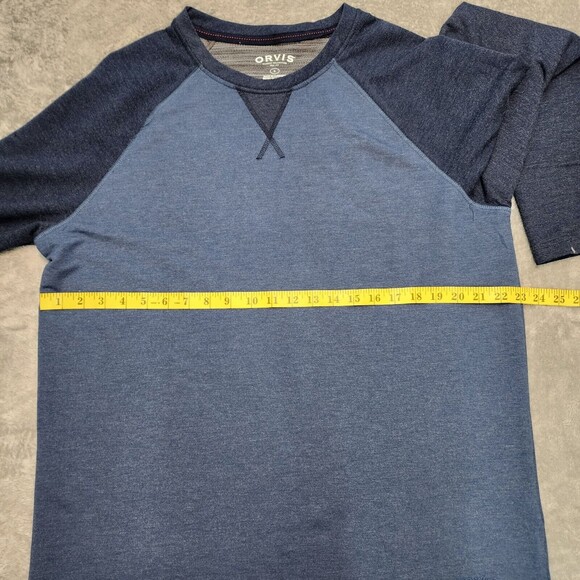 Orvis Men's Two Tone Blue Long Sleeve T-Shirt Adult Size L - Picture 9 of 15